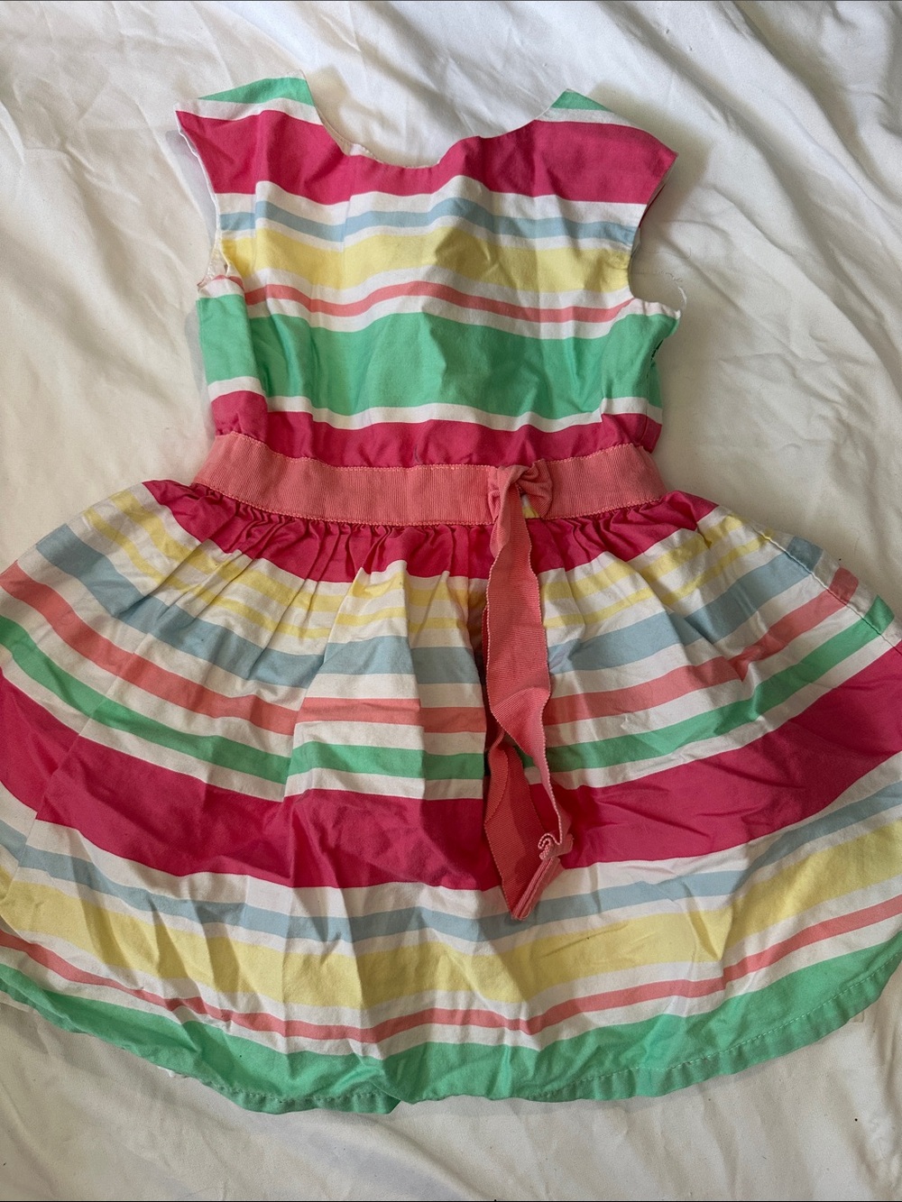 Carter's Striped Dress in Pink, Green, blue & Yellow